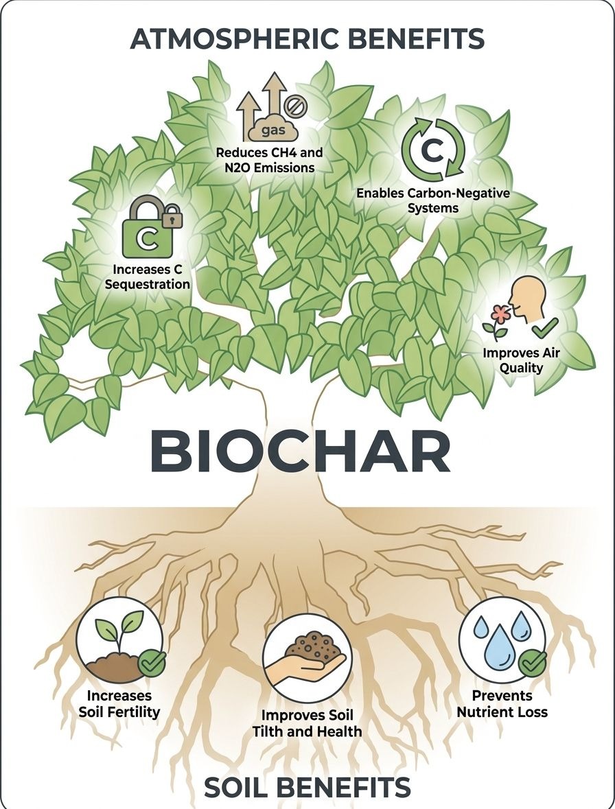 Biochar organic carbon soil enhancer
